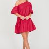 Strut and Bolt Off Shoulder | She'S A Keeper Dress, Red