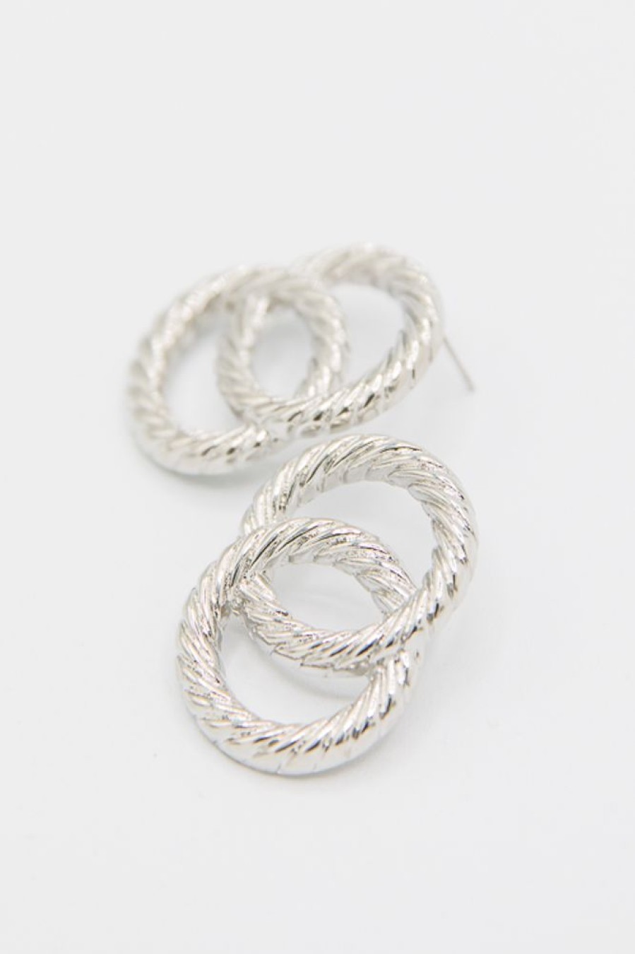 Icco Accessories Jewelry | Double Link Cable Earrings, Silver