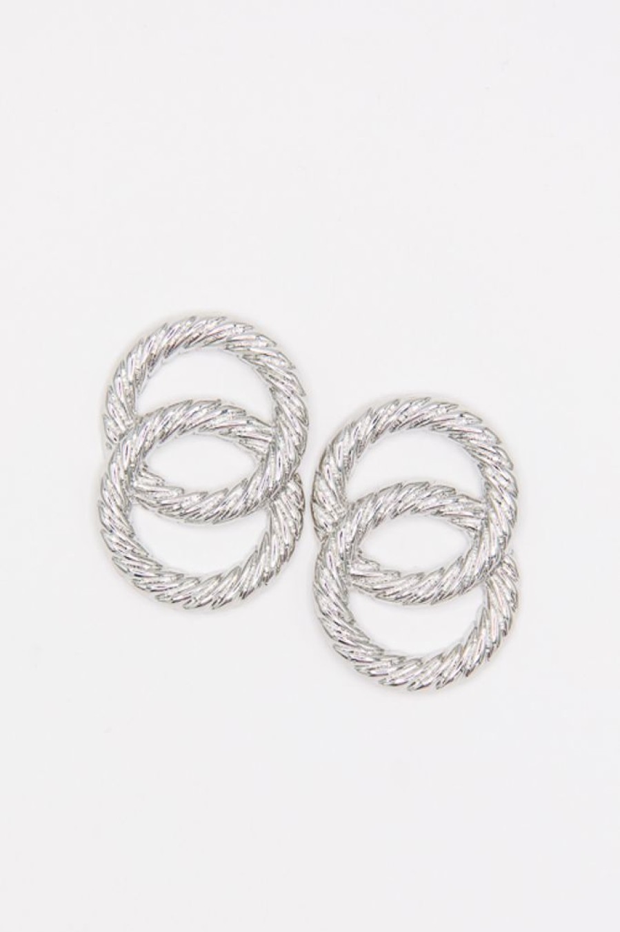 Icco Accessories Jewelry | Double Link Cable Earrings, Silver