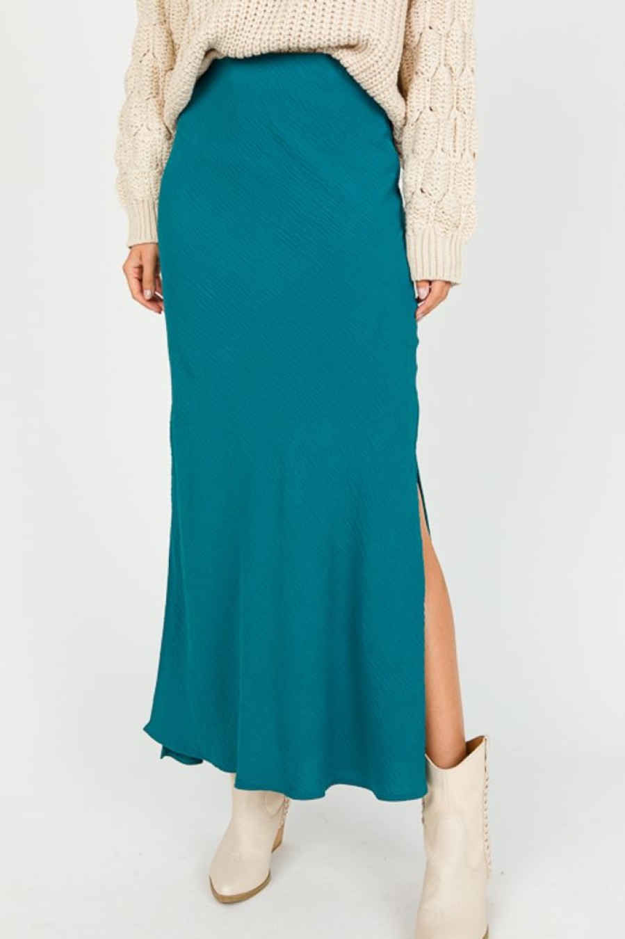 Eesome Skirts | Solid Maxi Skirt, Teal