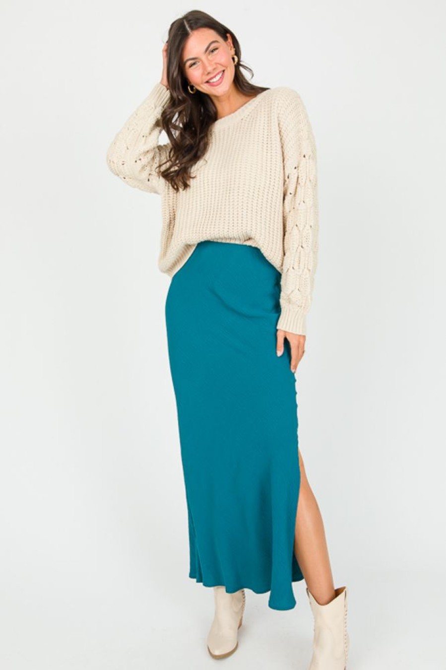 Eesome Skirts | Solid Maxi Skirt, Teal