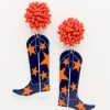 Michelle McDowell Jewelry | Boots Earrings, Navy/Orange