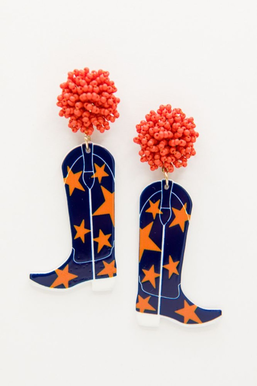 Michelle McDowell Jewelry | Boots Earrings, Navy/Orange