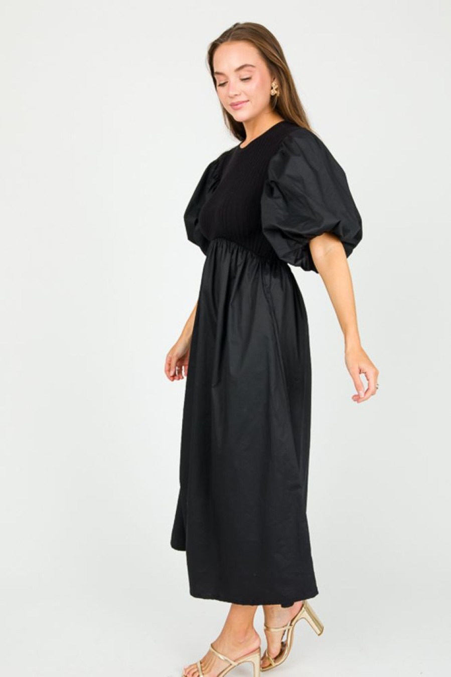 Sofie The Label Maxi & Midi | Kenzie Mix Media Midi, Black