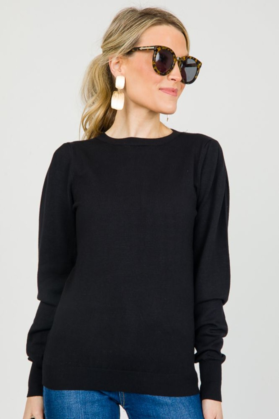 Oddi 3/4 & Long Sleeve | Noelle Sweater, Black