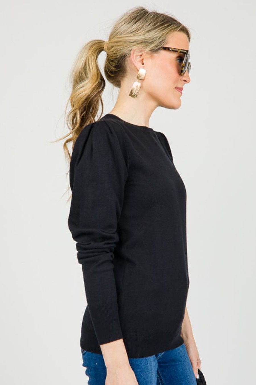 Oddi 3/4 & Long Sleeve | Noelle Sweater, Black