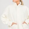 Glam Jackets / Coats / Vests / Blazers | Textured Zip Jacket, Cream