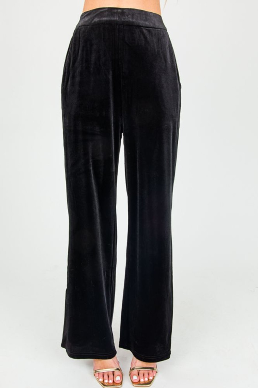 Cotton Bleu Pants & Leggings | Von Velvet Pants, Black