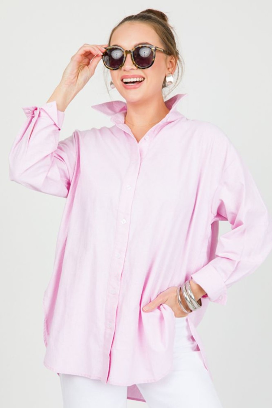 Easel 3/4 & Long Sleeve | Corley Tunic Shirt, Lt. Pink