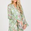 Ciebon Dresses W/ Sleeves | Metallic Pop Floral Dress, Green