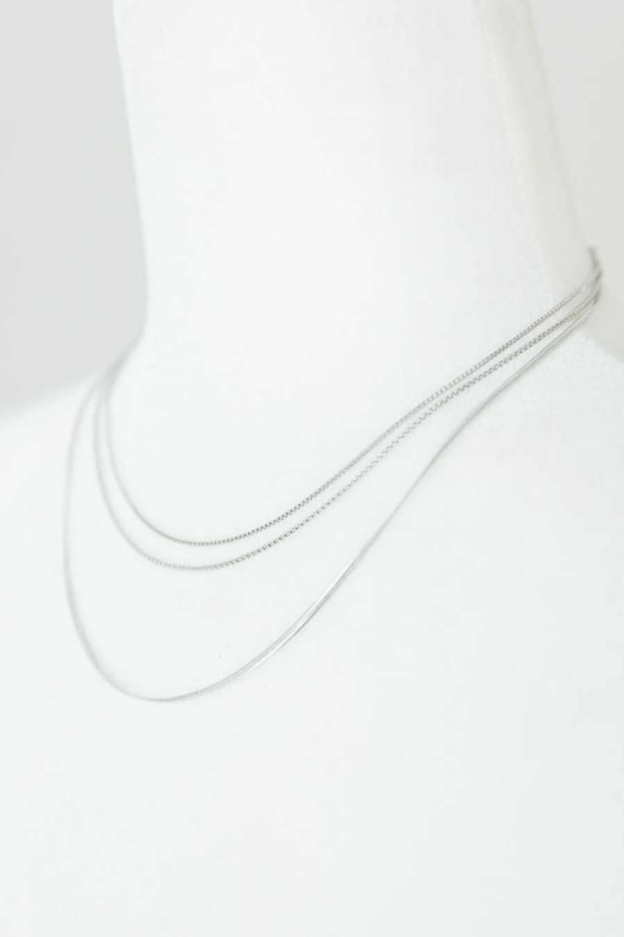 Golden Stella Jewelry | Triple Chain Necklace, Silver