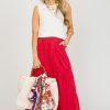 Very J Skirts | Tiered Linen Maxi Skirt, Tomato