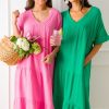 Very J Maxi & Midi | Asymmetric Tier Gauze Midi, Kelly Green