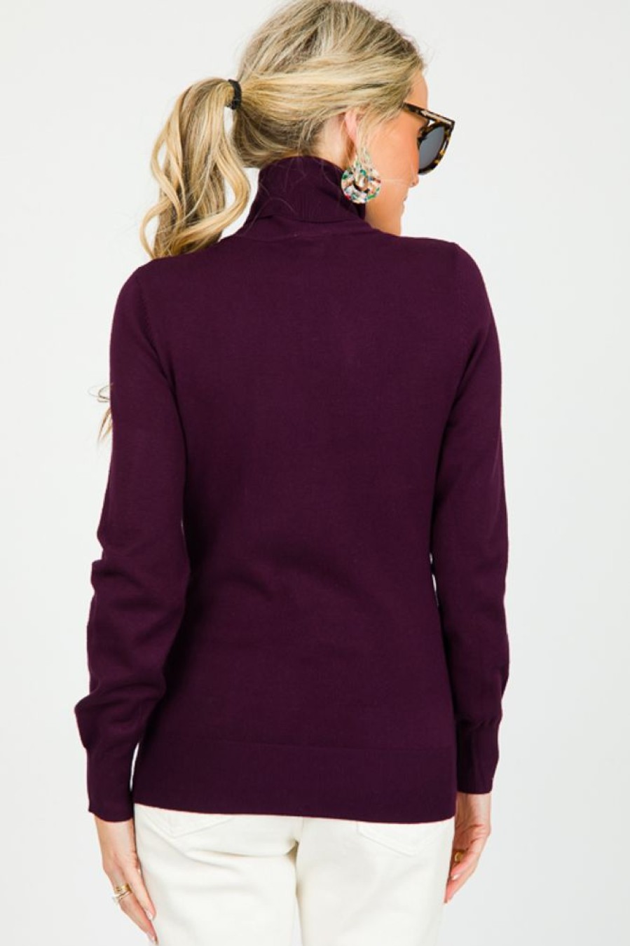 Cielo 3/4 & Long Sleeve | Simple Turtleneck, Dark Purple