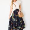 KARLIE Skirts | Wild Flower Maxi Skirt, Black