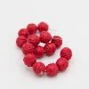 Golden Stella Jewelry | Raffia Ball Hoops, Red