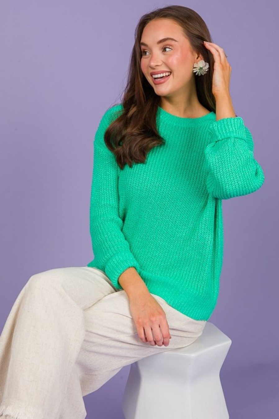 Staccato 3/4 & Long Sleeve | Eliza Sweater, Emerald