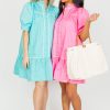 Pretty Follies Dresses W/ Sleeves | Piper Button Dress, Pink