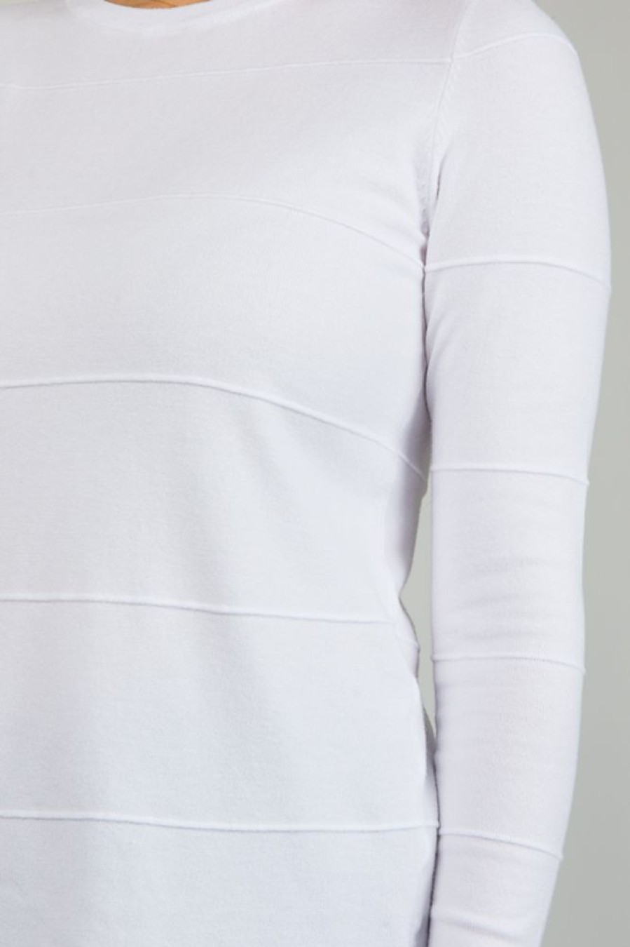 Staccato 3/4 & Long Sleeve | Stripe Texture Sweater, Ivory