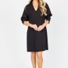 Jodifl Little Black Dress | Textured Knit Shift, Black