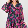 Jodifl Dresses W/ Sleeves | Bella Watercolor Dress, Hot Pink