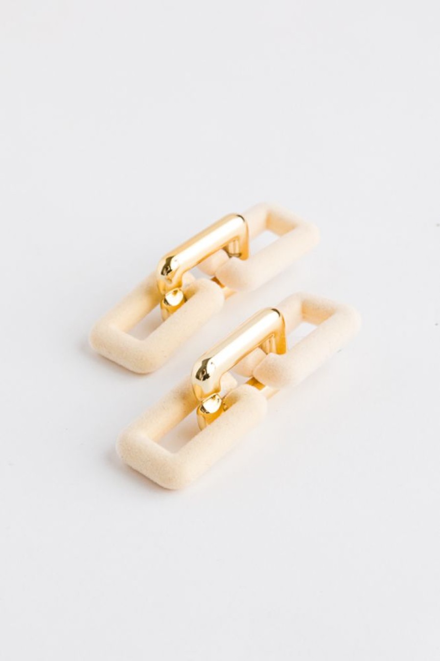 Golden Stella Jewelry | Triple Rectangle Links, Ivory